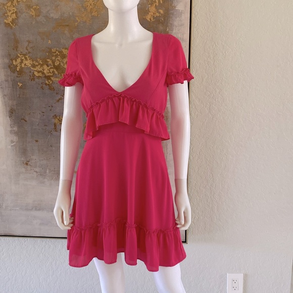 Likely Summer Brason Dress Ruffles Pink New - Picture 1 of 9